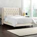 Wayfair Custom Upholstery™ Rita Tufted Low Profile Standard Bed Upholstered/Metal in Black | 56 H x 80 W x 89 D in 4DECCE8849324D348F69FAB61C264B39