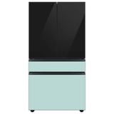 Samsung Bespoke 23 cu. ft. Smart 4-Door Refrigerator w/ Beverage Center & Custom Panels Included, in Gray/Blue | Wayfair