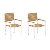 Oxford Garden Travira Natural Tekwood Armchair with Powder-Coated Aluminum Frame