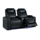 Valencia Oslo Top Grain Nappa 11000 Leather Theater Seating Power Recliner Row of 2 Black