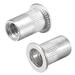 1/4-20 Rivet Nuts Aluminium Alloy Knurled Flat Head Threaded Insert Nut 50pcs - Silver