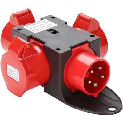 Adapter Stromverteiler 3 x cee 400V/16A 5 Polig CEE-Steckdose IP44 Spritzwassergeschützt Mit