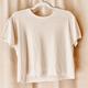 Athleta Tops | Athleta Lightweight Short Sleeve Cropped Light Pink Yoga Top Size Small | Color: Cream | Size: S