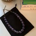 J. Crew Jewelry | J. Crew Purple Faceted Gemstone Necklace Antiqued Metal, Amethyst, Never Worn | Color: Gold/Purple | Size: Os