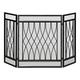 HOMCOM 126cm 3-Panel Metal Folding Fireplace Screen Heat Flame Protective Guard Child Pet Home Spark Barrier Surround w/Mesh Pattern