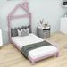 Gracie Oaks Lotha Twin Size House Platform Bed Wood in Pink | 67 H x 42 W x 77 D in | Wayfair 97339B8950214FB98B7F57A18DD190E7
