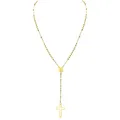 Collier chapelet en croix pendentif en acier inoxydable perle médaillon de la vierge marie