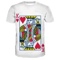 T-shirt Respzed 3D Card Print pour hommes et femmes Red Star K Poker Harajuku Streetwear Économie