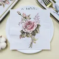 Serviettes en Papier à Fleurs de Rose 20 Pièces/Paquet Élégantes Fournitures de ixde Mariage