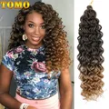 TOMO – Extensions de cheveux synthétiques longues et Deep Wave au Crochet cheveux naturels ondulés