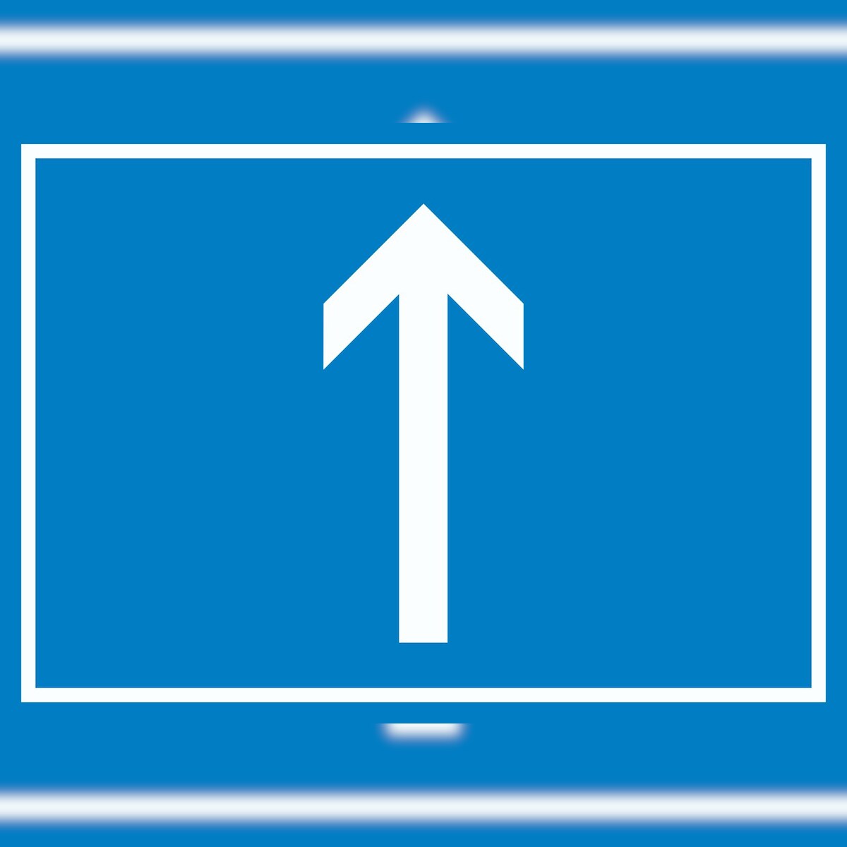 Richtungspfeil hoch Schild waagerecht weiss blau Pfeil A0 Rückseite selbstklebend Image