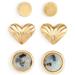 Madewell Jewelry | Madewell Carved Heart Semiprecious Stud Earrings Set | Color: Gold | Size: Os