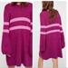 Free People Dresses | Free People On Your Team Tunic Sweater Mini Dress Magenta Pink Purple Large | Color: Pink/Purple | Size: L