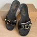 Coach Shoes | Authentic Coach Katey Black Signature C Patent Leahter Sandal Slide- Sz 6.5 | Color: Black/Gold | Size: 6.5