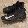 Nike Shoes | Alpha Menace Pro Mid: Black Metallic Silver Cleats | Color: Black/Silver | Size: 11.5