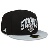 Men's New Era Black/Gray Las Vegas Raiders NFL x Staple Collection 59FIFTY Fitted Hat