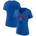 Women's Fanatics Branded Royal Chicago Cubs Lockup V-Neck T-Shirt