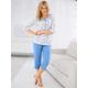 Schlafanzug ASCAFA Gr. 40/42, blau (bleu, bedruckt) Damen Homewear-Sets Pyjamas