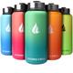 HYDRO CELL Stainless Steel Water Bottle w/Straw & Wide Mouth Lids (64oz 40oz 32oz 24oz 18oz 14oz) - Insulated Sweat Proof Sport Design (Mint/Green - 32oz)