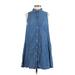 Old Navy Casual Dress - A-Line Collared Sleeveless: Blue Solid Dresses - Women's Size X-Small