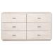 Wynn Shagreen 6-Drawer Double Dresser in White Shagreen, Brushed Stainless Steel - Essentials For Living 6158.WHT-SHG/BSTL