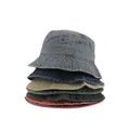 Mode femmes hommes délavés Denim solide Vintag chapeaux seau femme homme printemps été automne