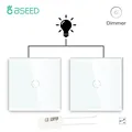 BSEED-Interrupteurs de Gradation Tactiles LED Muraux 1Gang 2 Voies Capteur Synchronisation au