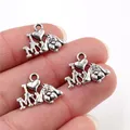 18x15mm 30 pcs/lot Antique Argent Plaqué I Love My Dog Handmade Charms Pendentif: DIY pour bracelet