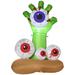 The Holiday Aisle® Monster Hand Grasping Bloodshot Eyeballs Halloween Inflatable Polyester in Green/Orange/Pink | 48 H x 36 W x 30 D in | Wayfair