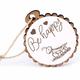 Geschenkanhänger - Be Happy niedlicher Grashüpfer - Holz Ø-5cm - mit Juteband - Anhänger Schild Glücksbringer Schlüsselanhänger Geschenk