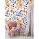 Marine Tapete - Gelbes abstraktes Wandbild, Aquarell Blumen, Moderne Tapete, abnehmbar oder traditionell #57