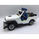 T.N Nomura, Police Patrol Jeep, Blechspielzeug, Japan 1950er (T.N Nomura, Police Patrol Jeep, tin toys, Japan 1950s)