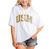 Women's Gameday Couture White Southern Miss Golden Eagles Flowy Lightweight Short Sleeve Hooded Top