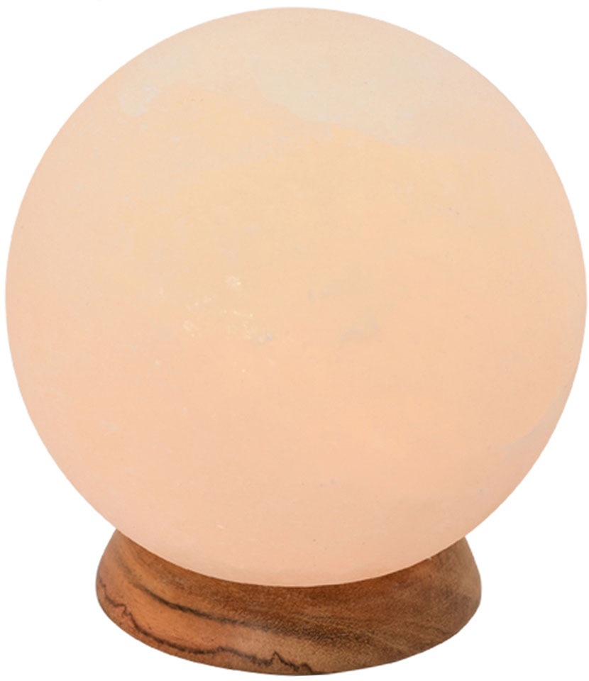 HIMALAYA SALT DREAMS Salzkristall-Tischlampe "Planet", weiß, H: 18,8cm, 1 Stk., Leuchten, Handgefertigt aus Salzkristall - jeder Stein ein Unikat, ca.3 kg Image