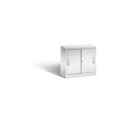 C+P Schiebetürenschrank Acurado-2000, 2 Ordnerhöhen | HxBxT 72x80x40cm | Lichtgrau/DBS Hellgrau von PROREGAL Image