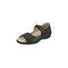 Sandale NATURAL FEET "Tunis", Damen, Gr. 39, schwarz, Leder, casual, Schuhe, mit stoßdämpfender PU-Laufsohle