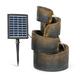 Mantua Kaskadenbrunnen Gartenbrunnen 4 Stufen Akku 2,8W Solar LED Grau