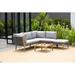 Corrigan Studio® Como Rope & Wood Outdoor Patio Seating Set w/ Cushions Wood/Natural Hardwoods in Brown/White | Wayfair