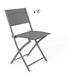 Lot de 4 Chaises de Jardin Pliantes en Texaline et Acier Gris Foncé - Meuble de Jardin