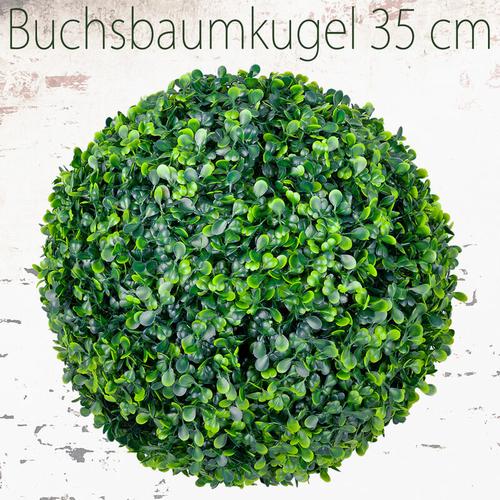Buchsbaum Kugel Plastikpflanze Künstliche Pflanze Buxus Deko Ø35cm Innen und Aussen Decovego