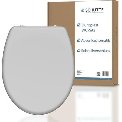 Wc Sitz grey, Duroplast Toilettendeckel mit Absenkautomatik und Schnellverschluss, Klobrille,