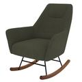 Rocking-chair kaki effet laine bouclette en tissu