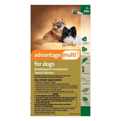 Advantage Multi for Small Dogs 3-9 Lbs (Green) 6 D...