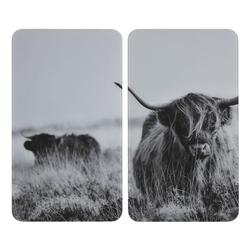 Wenko 2er-Set Herdabdeckplatte Universal »Highland Cattle« weiß, 30x4.5x52 cm