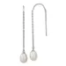 Belk & Co Sterling Silver Rhodium-Plated 7-8Mm Teardrop Freshwater Cultured Pearl Threader Earrings, White