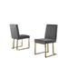 Best Quality Furniture Upholstered Dining Gold Chrome Side Chairs - 19"Seat Height