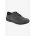 Extra Wide Width Women's Tulip Oxford Flat by Drew in Black Foil Leather (Size 8 1/2 WW)