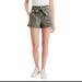 American Eagle Outfitters Shorts | Ae American Eagle Paperbag Denim Mom Short, High Rise With Belt, Olive Green | Color: Green | Size: 6