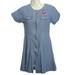 Disney Dresses | Big Girls Juniors Disney Dress Blue Denim Embroidered Mickey & Co Zip Up | Color: Blue | Size: Lg