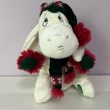 Disney Toys | Disney Eeyore Stuffed Animal 12" Plushie Winter Holiday White Christmas Rare | Color: Green/Red | Size: Osg